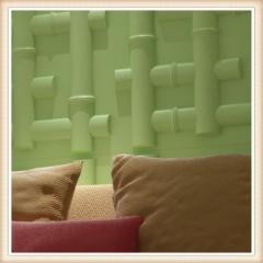 D034 Bamboo Shape 3D Embossing PVC Wall Cover