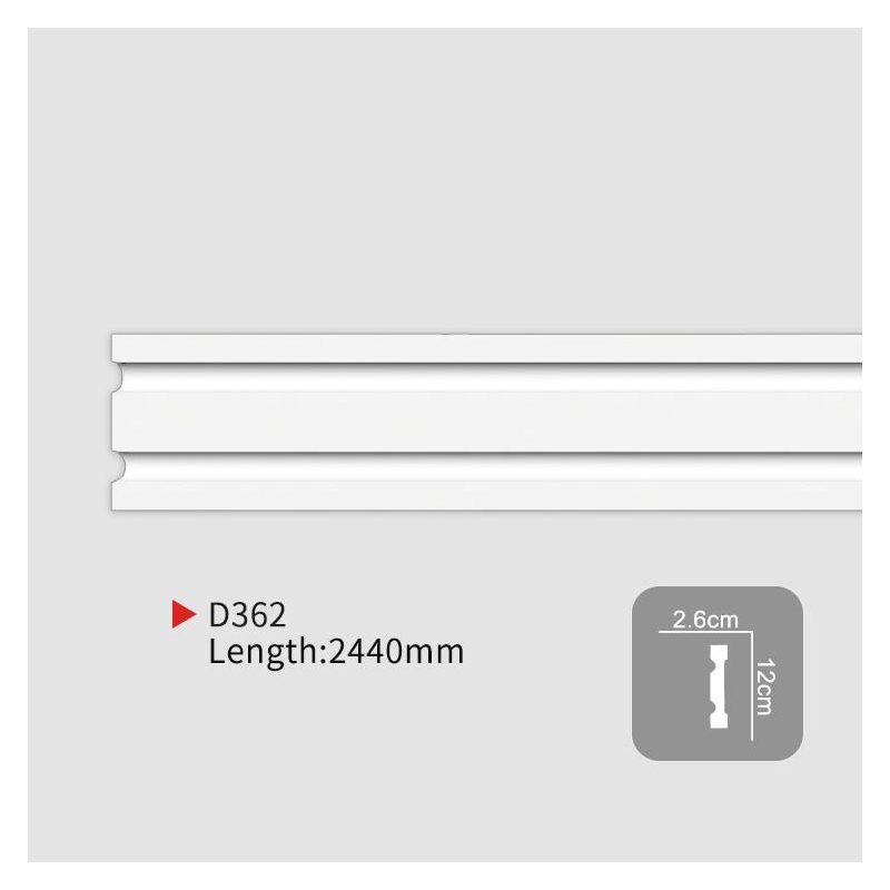 AD362 EverWall Waterproof PU Chair Rail Wainscot for Wall