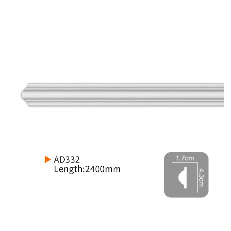 AD332 EverWall Durable Polyurethane Wainscoting Wall Molding 