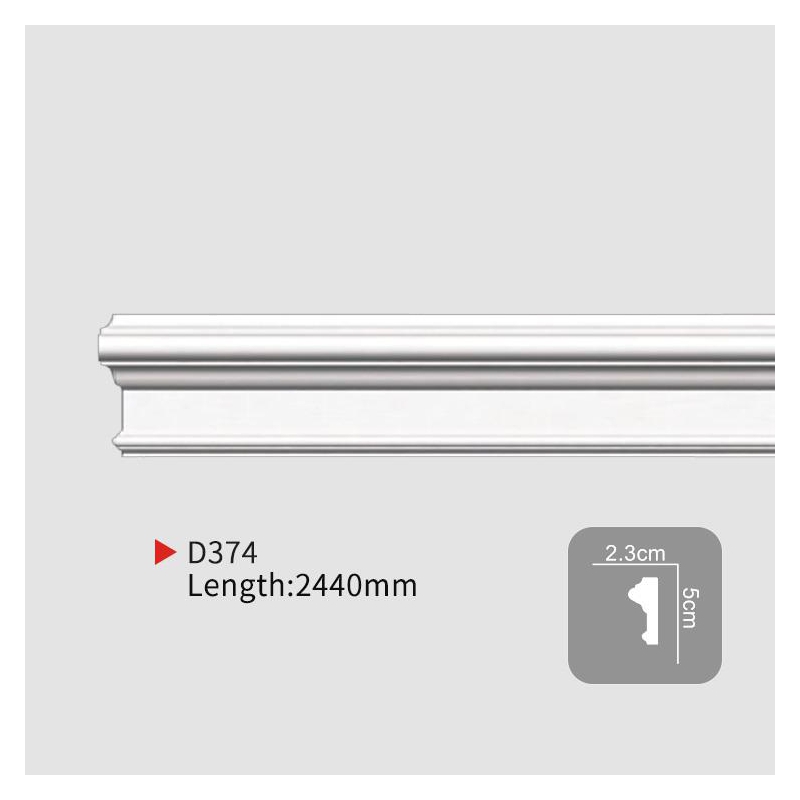 AD374 EverWall Polyurethane Rail Molding Wainscoting for Wall