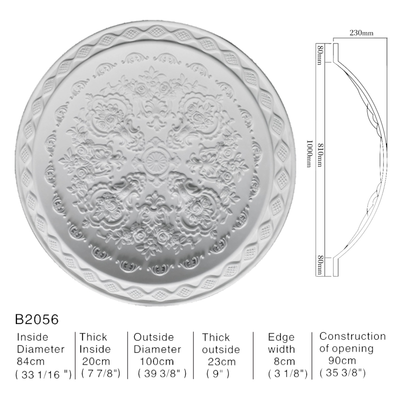 B2056- Everwall European retro Polyurethane ceiling medallion & Luxury living room and bedroom ceiling design