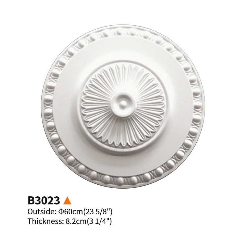 B3023-Eco Friendly PU Ceiling Medallion Odorless Polyurethane Ceiling Decoration – EVERWALL