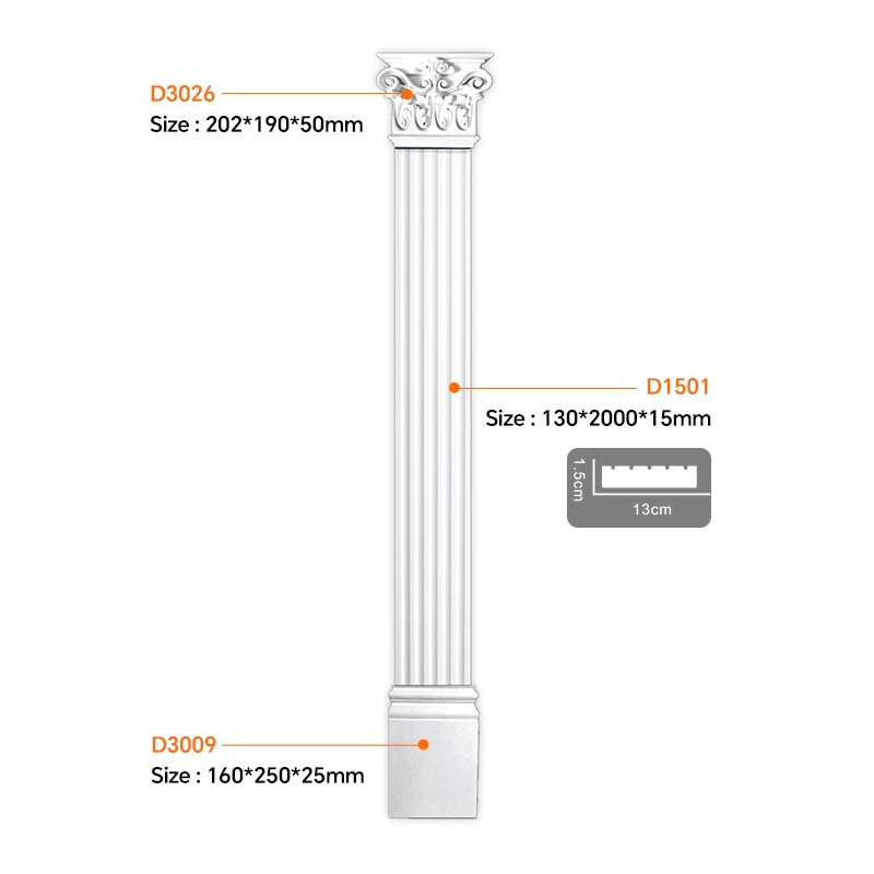 D1501 European Style Polyurethane Roman Columns Everwall
