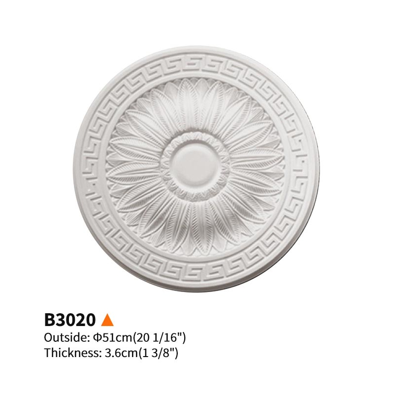 B3020-Modern Minimalist Polyurethane Ceiling Medallion - Lightweight Decorative Ceiling Panel – EVERWALL