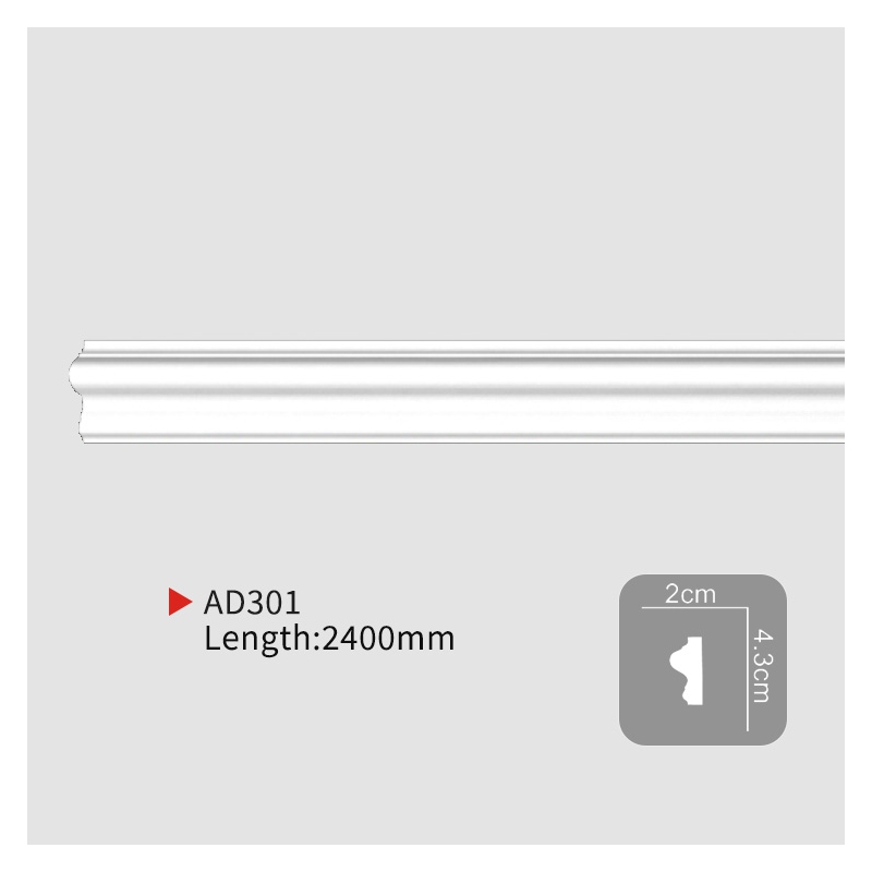 AD301 Custom PU Wall Moulding Strips | Modern Minimalist Interior Wall Trim – EVERWALL
